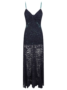 Rabanne Trompe-L'oeil Lace Long Dress