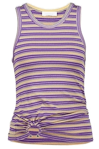 Rabanne Striped Sleeveless Ribbed Tank Top