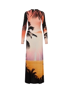 Rabanne Thunderstorm-Printed Maxi Dress