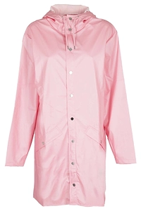 Rains Long Sleeved Drawstring Hooded Coat