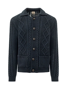 Rakki Aran Polo Knit Cardigan