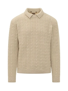 Rakki Cable Knit Collar Knitted Sweater