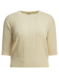 Rakki Almeria Cable-Knit Crew Sweater