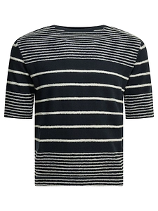Rakki Drummer Striped Boat-Neck Knitted Sweater