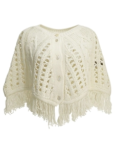 Rakki Carly Perforated Fringed Cape