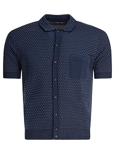 Rakki Juneau Textured Knit Polo Shirt