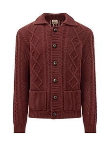 Rakki Crown Aran Polo Cardigan