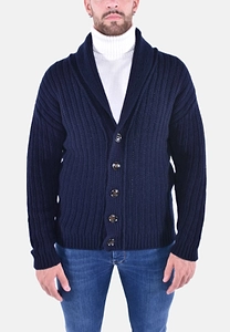 Rakki Shawl Collar Ribbed Cardigan