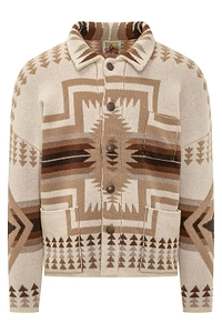 Rakki Patterned Button-Up Knitted Jacket