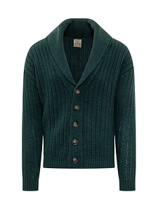 Rakki Shawl Collar Buttoned Knitted Sweater