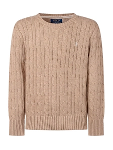Polo Ralph Lauren Kids Logo-Embroidered Cable-Knit Crewneck Jumper