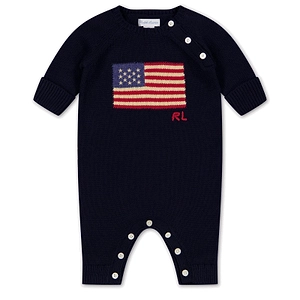 Polo Ralph Lauren Kids Flag-Intarsia Crewneck Romper