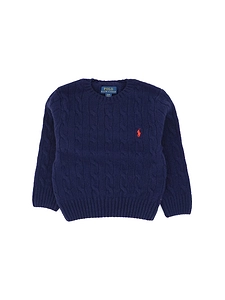 Polo Ralph Lauren Kids Logo-Embroidered Cable-Knit Crewneck Jumper