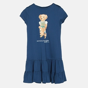 Ralph Lauren Kids Polo Bear Ruffle Hem Dress