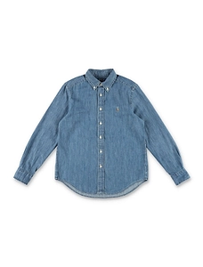 Ralph Lauren Kids Polo Pony Embroidered Buttoned Denim Shirt