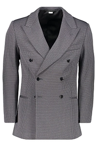 Random Identities Textured Double-Breasted Blazer