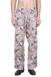 Ranra Elastic Waistband Paisley Pattern Trousers