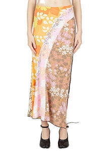 Rave Review Alma Floral Printed Patchwork Midi Skirt