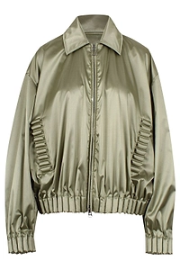 Raxxy Satin Zipped Bomber Jacket