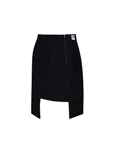 Re Code Asymmetric Zip Midi Skirt