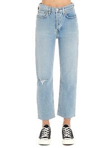 Re/Done High-Rise Stove Pipe Jeans
