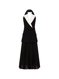 Rebecca Vallance Emma Pleated Halterneck Dress