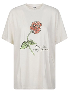 Re/Done Boyfriend Floral Print T-Shirts