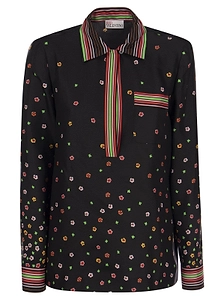 Redvalentino Flowers Printed Satin Top