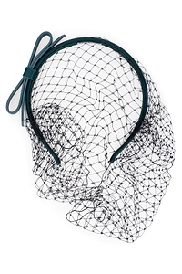 Redvalentino Meshed Bow Embellished Headband