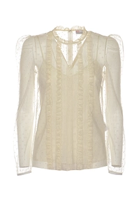 Redvalentino Point D'esprit Tulle Ruffles Top