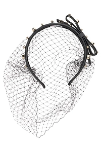 Redvalentino Stud Embellished Bow-Detailed Net Headband