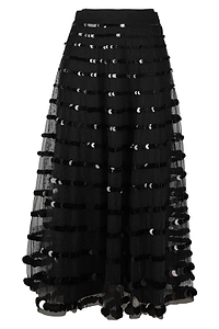 Redvalentino Tulle A-Line Midi Skirt
