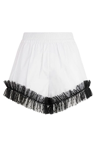 Redvalentinolace Ruffled Detail High-Waisted Shorts