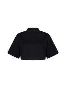 Reebok Logo Embroidered Cropped T-Shirt