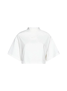 Reebok Logo Embroidered Cropped T-Shirt