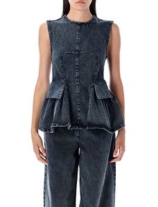 Remain Birger Christensen Peplum Denim Top