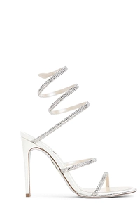 René Caovilla Crystal Spiral Heeled Sandals