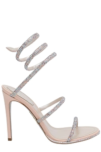 Rene Caovilla Crystal Spiral Heeled Sandals