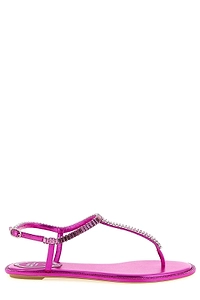 René Caovilla Diana Embellished Flat Sandals