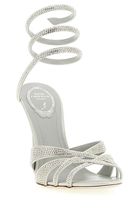 Rene Caovilla Dania Crystal Spiral Heeled Sandals