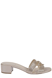 Rene Caovilla Embellished Slide Heeled Sandals
