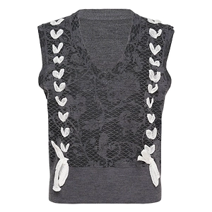 Renli Su Knit Floral Lace Vest