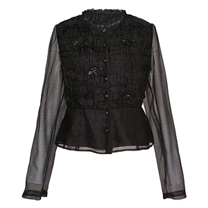 Renli Su Button-Up Crewneck Top