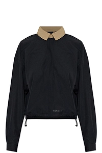 Rethinkit Studios Contrast Collar Drawstring Top