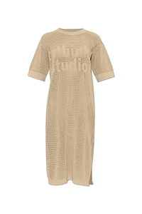 Rethinkit Studios Open-Knit Logo Knitted Dress