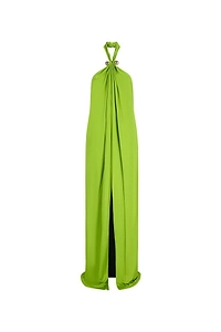 Retrofete Becs Front-Slit Halterneck Long Dress