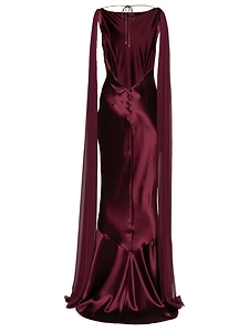 Retrofete Draped Satin Gown