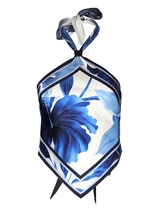 Retrofete Floral Scarf Halterneck Top