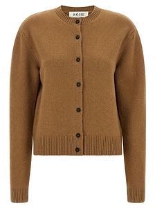 RÓHe Ribbed Crew Neck Cardigan