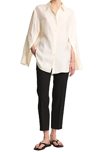 RÓHe Satin Open-Sleeve Detailed Shirt